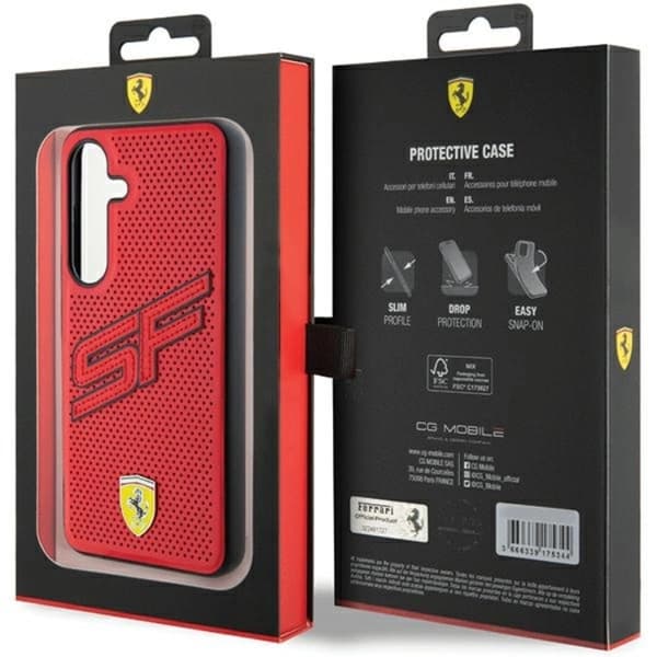 Ferrari Mobilskal till Galaxy S24 Plus Big SF Perforated - Röd Röd