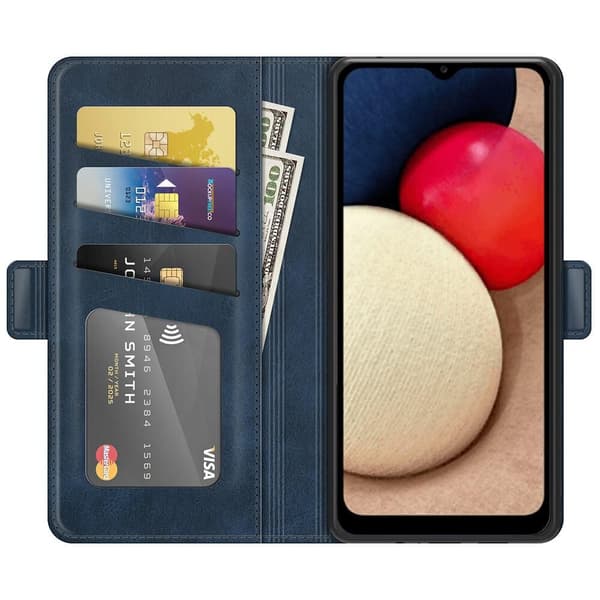 Flip Folio -lompakkokotelo Samsung Galaxy A03s -puhelimelle - sininen Blue
