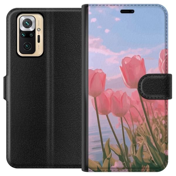 Plånboksfodral till Xiaomi Redmi Note 10 Pro med Rosa Tulpaner