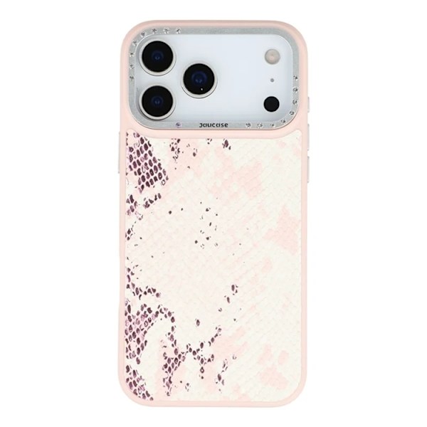 JAUCASE Mobilskal till iPhone 17 Pro Max Magsafe Snake Texture - Rosa Rosa