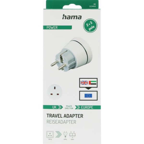 HAMA Travel Adapter Type G UK-EU