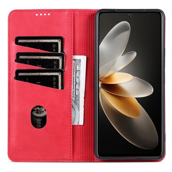 AZNS Xiaomi 15 Ultra Plånboksfodral Konstläder - Röd