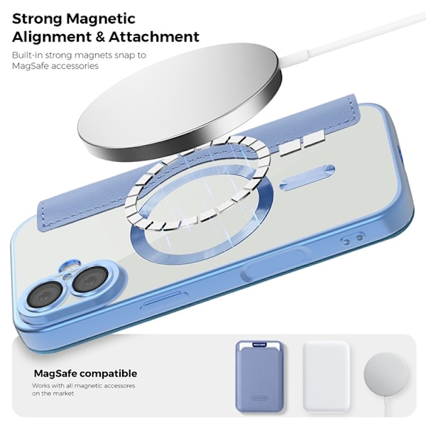 iPhone 17 Plånboksfodral MagSafe RFID - Blå Blå