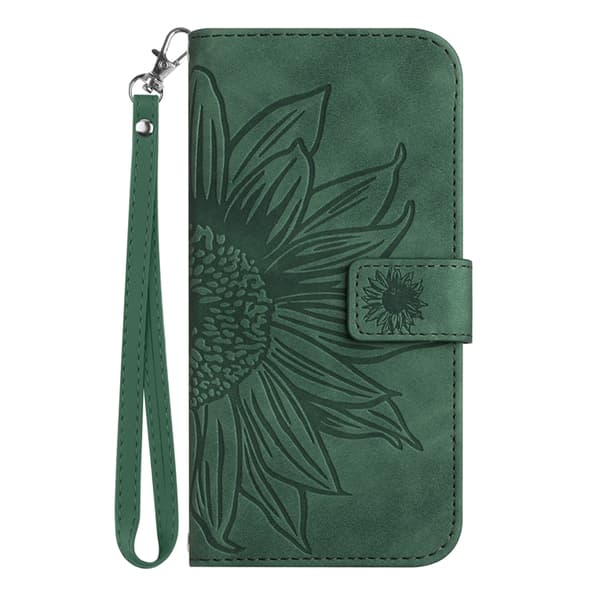 OnePlus 15 Plånboksfodral Sunflower Imprint Konstläder Grön