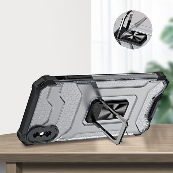 Crystal Ring Kickstand Skal iPhone XS Max - Röd Röd