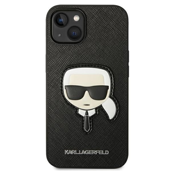 Karl Lagerfeld iPhone 14 Plus Skal Saffiano Karl`s Head Patch - Svart Svart