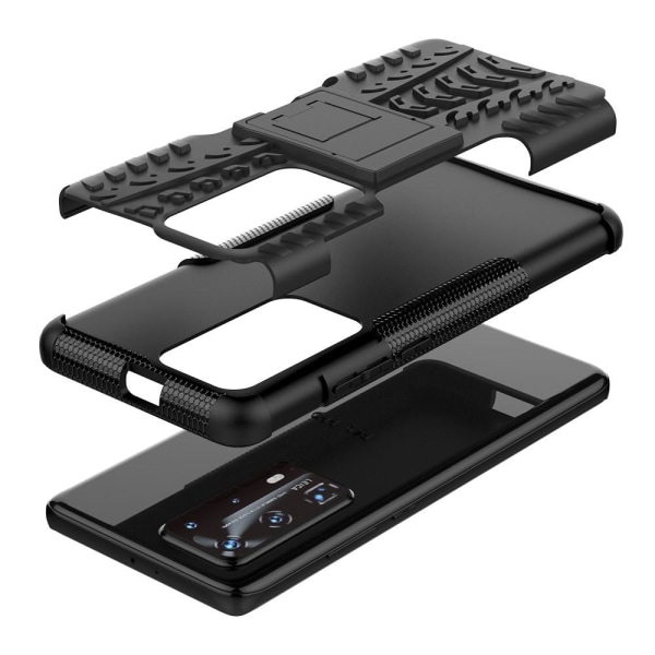 Dæk Kickstand mobilcover til Huawei P40 - Sort Black