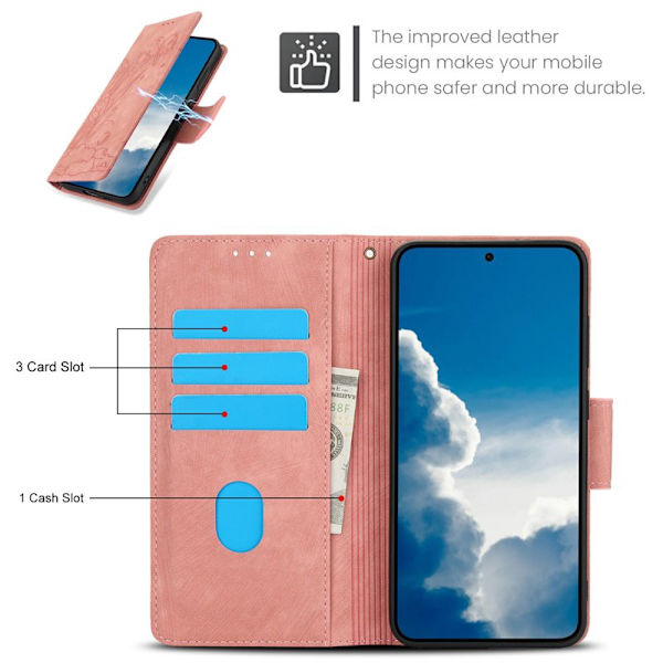 Plånboksfodral för Samsung Galaxy S26 Plus Konstläder - Rosa
