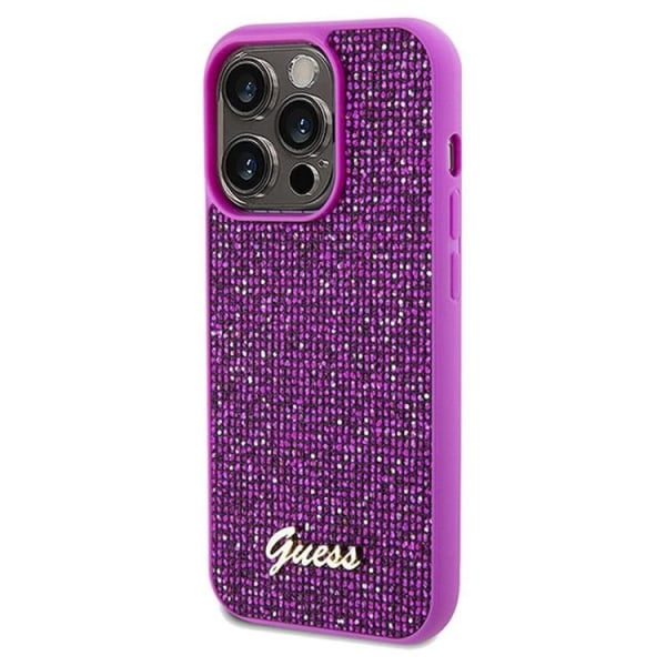 Guess iPhone 14 Pro Max Mobile Cover Disco Script Metal - violetti