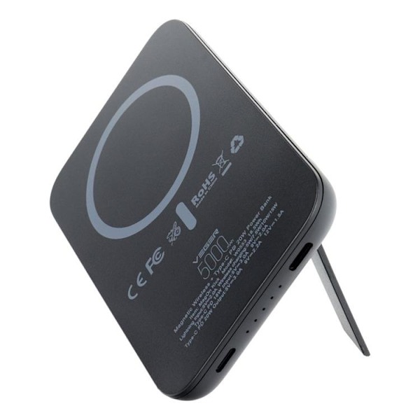 VEGER Powerbank 5000 mAh Magsafe 20W med trådlös laddning - Svart