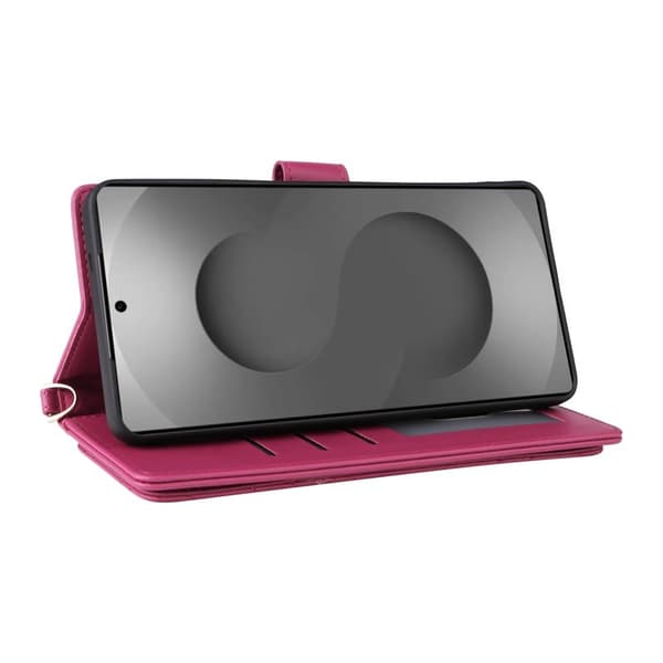Samsung Galaxy S26 Ultra Plånboksfodral Handrem Konstläder Ställ - Rosa