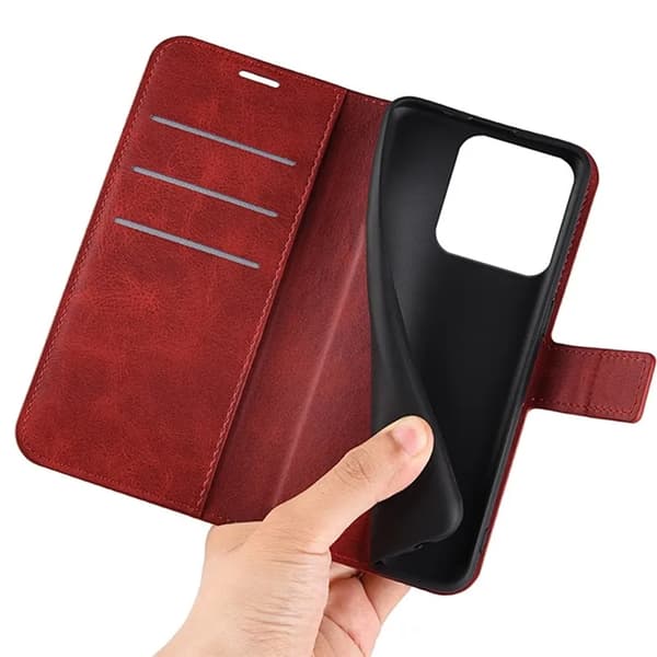Xiaomi 13 Plånboksfodral Calf Texture Flip - Röd Röd