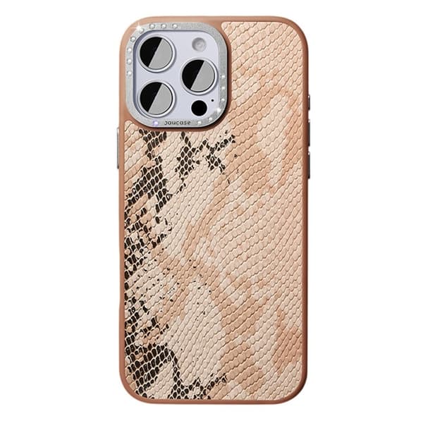 JAUCASE Mobilskal till iPhone 16 Pro Magafe Snake Texture - Brun Brun