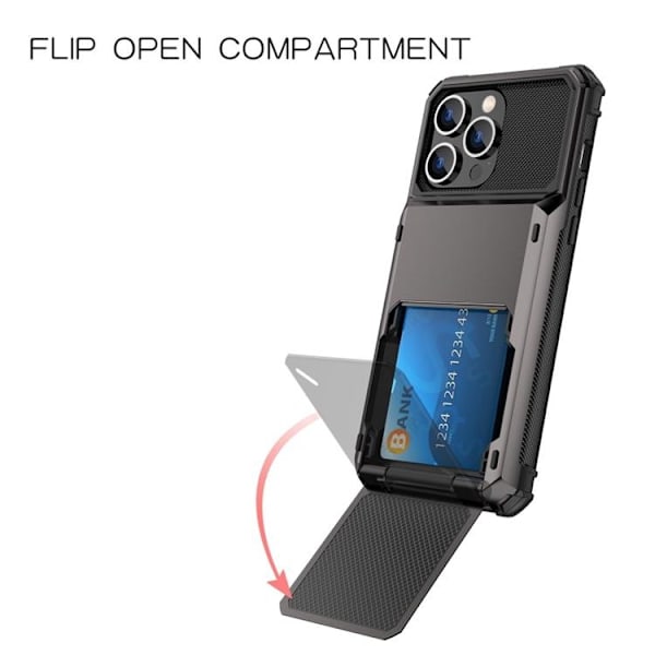 iPhone 14 Pro Max Skal Korthållare Flip - Svart Svart