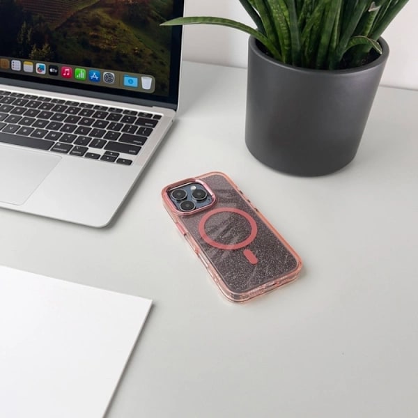 Mobilskal till iPhone 16e MagSafe Glitter - Rosa