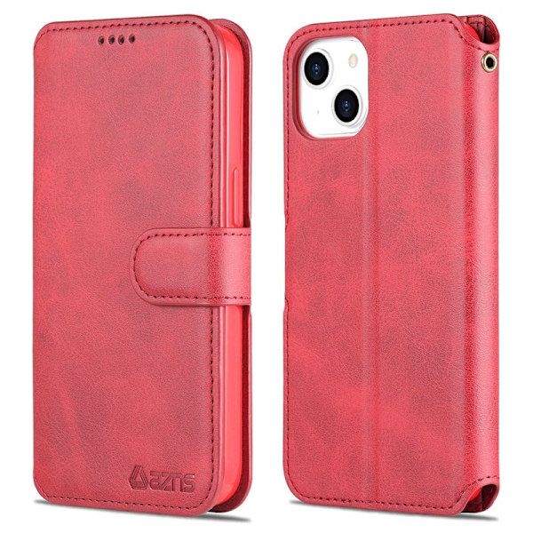 AZNS iPhone 13 mini Plånboksfodral Konstläder - Röd