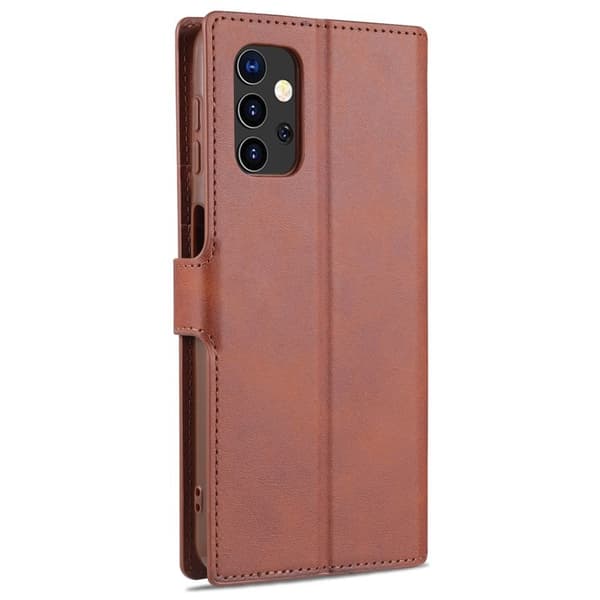 AZNS Dual-sided Magnetic Clasp Plånboksfodral i Konstläder - Brun