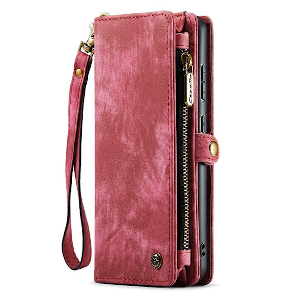 CASEME Multi-function Wallet KonstLäder Mobilskal Röd för Samsung Galaxy A52