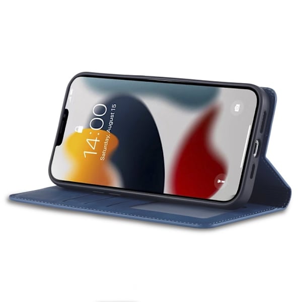FORWENW iPhone 15 Plus Plånboksfodral Konstläder - Blå
