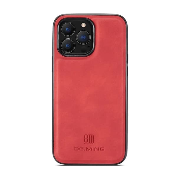 DG.MING Mobilskal till iPhone 16 Pro Max Hybrid Läder - Röd Röd