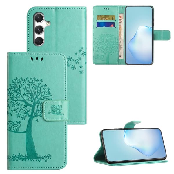 Plånboksfodral för Samsung Galaxy S26 Konstläder med rem - Cyan