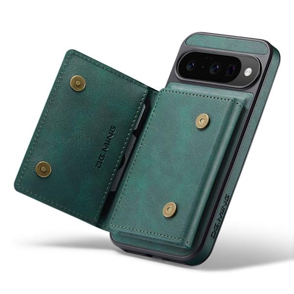 DG.MING Konstläder Plånboksfodral för Google Pixel 10 Pro - Grön