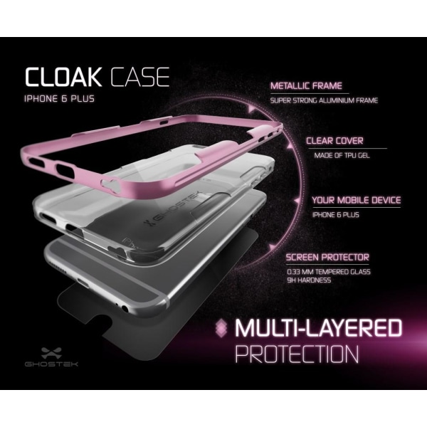 Ghostek Cloak Skal till iPhone 6(S) Plus - Rosa Rosa