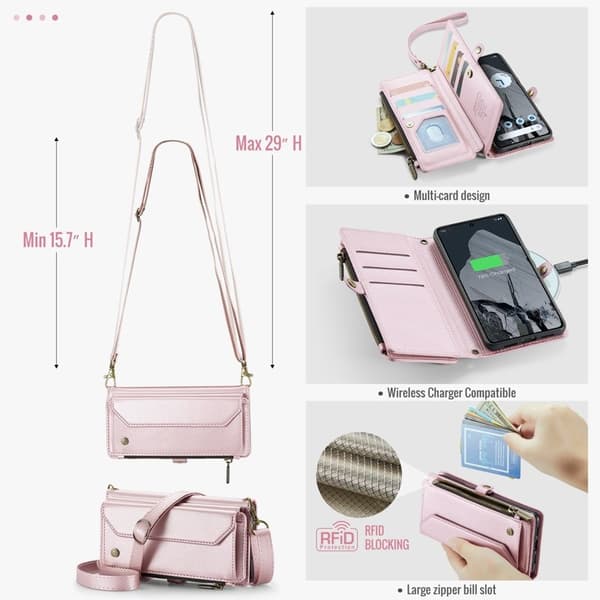 CASEME Plånboksfodral Konstläder till Google Pixel 8 Pro - Rosa