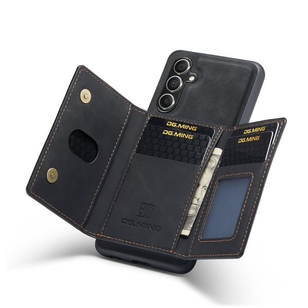 DG.MING Konstläder Plånboksfodral Samsung Galaxy A14 4G/5G - Svart