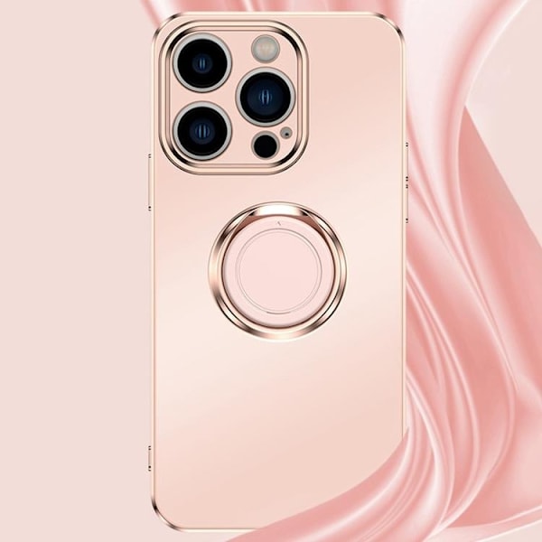 iPhone 14 Pro Skal Ringhållare Electroplating Kickstand - Svart Svart