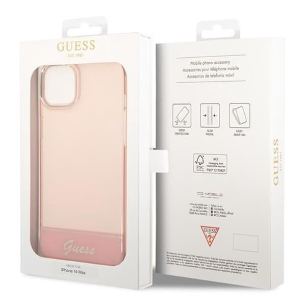 GUESS iPhone 14 Plus Skal Translucent - Rosa Rosa