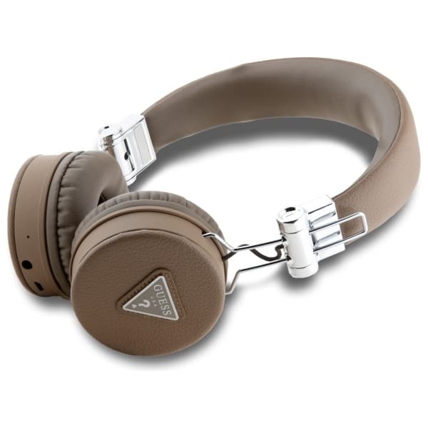 Guess On-Ear Hörlurar Bluetooth ENC Grained Classic Round Shape - Brun Brun