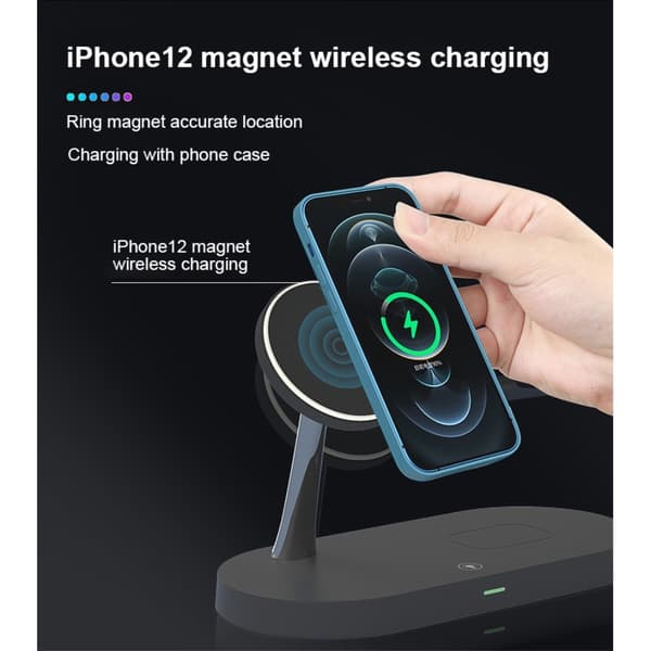 4-i-1 trådløs oplader Magsafe iPhone Apple Watch AirPods Black