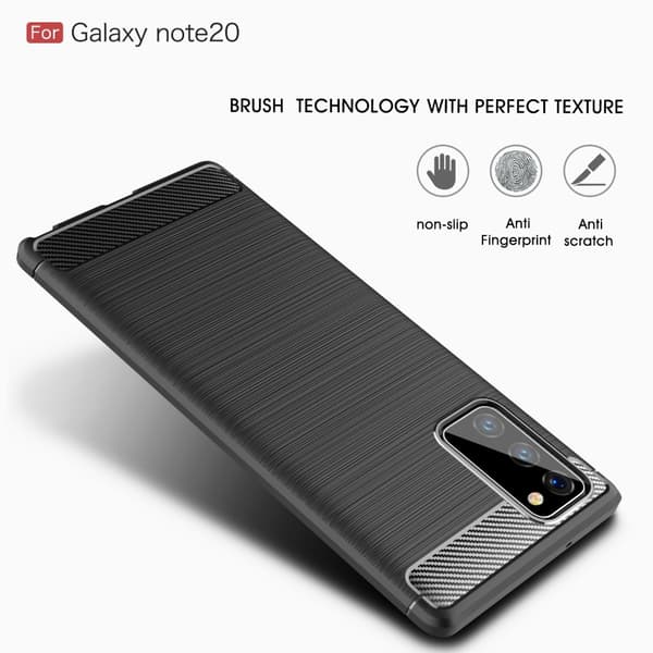 Carbon TPU Cover til Galaxy Note 20 - Sort Black