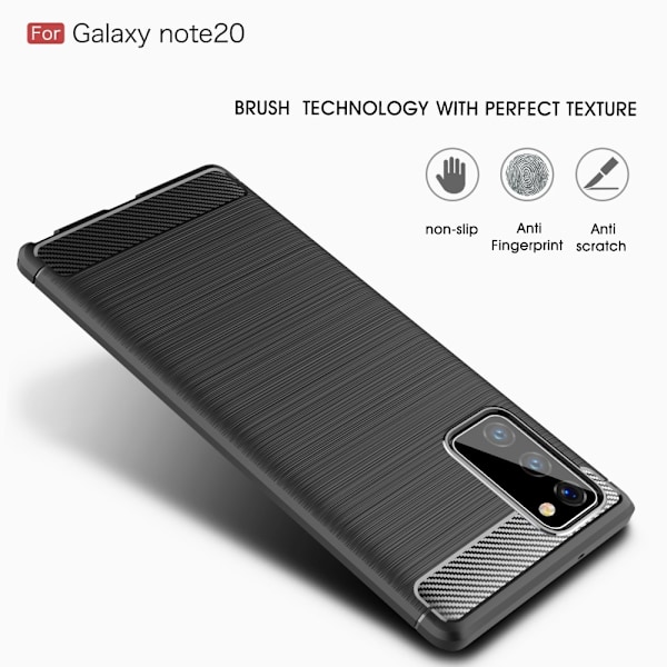 Carbon TPU Skal Till Galaxy Note 20 - Svart Svart