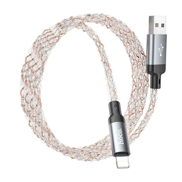 Hoco USB-A Till Lightning Kabel 2.4A 1m U112 - Grå Grå