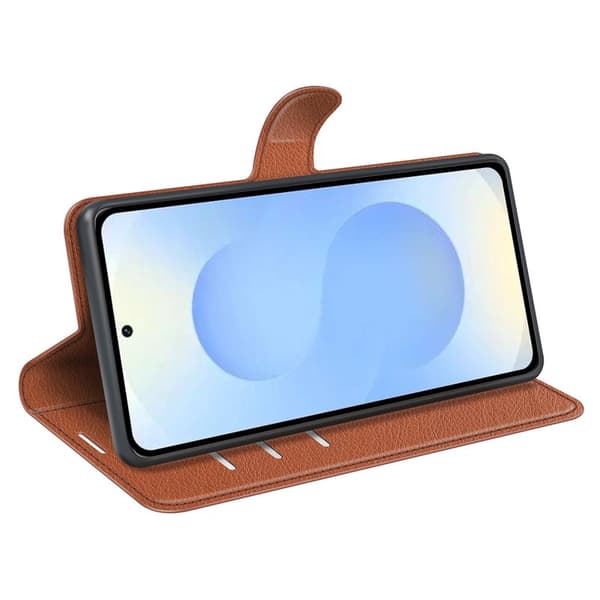 Plånboksfodral för Samsung Galaxy S26 Plus Ställ Konstläder - Brun