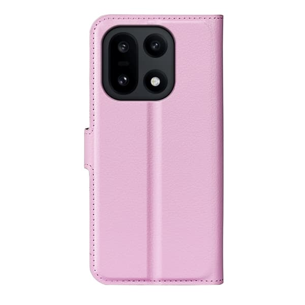 OnePlus 15 5G Plånboksfodral Litchi Shockproof Konstläder Rosa