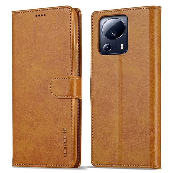 LC.IMEEKE Xiaomi 13 Lite Plånboksfodral Konstläder - Ljusbrun