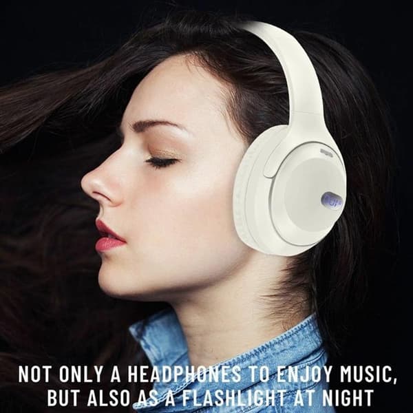 Over-Ear Trådlösa Hörlurar Bluetooth Stöd för TF-Kort - Vit Vit