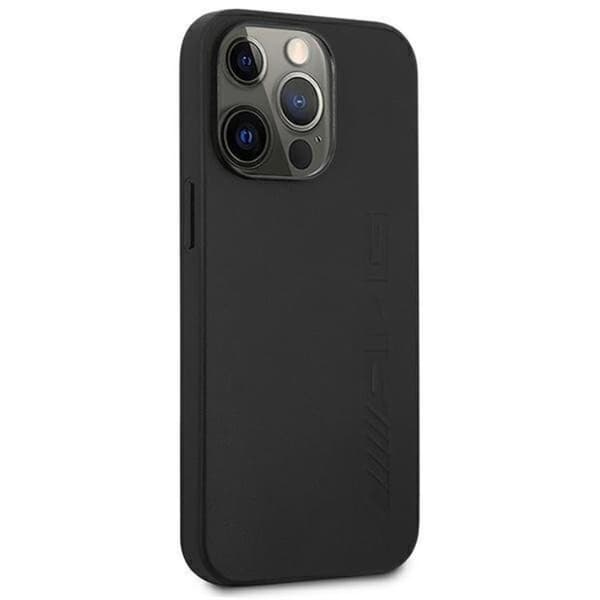 AMG iPhone 14 Pro -kotelo nahkaa, kuumaprägätty - musta Black