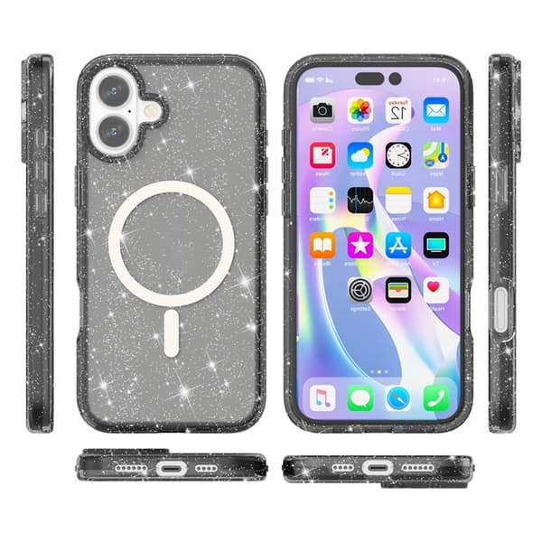 Mobilskal till iPhone 17 MagSafe Puderglitter - Svart Svart