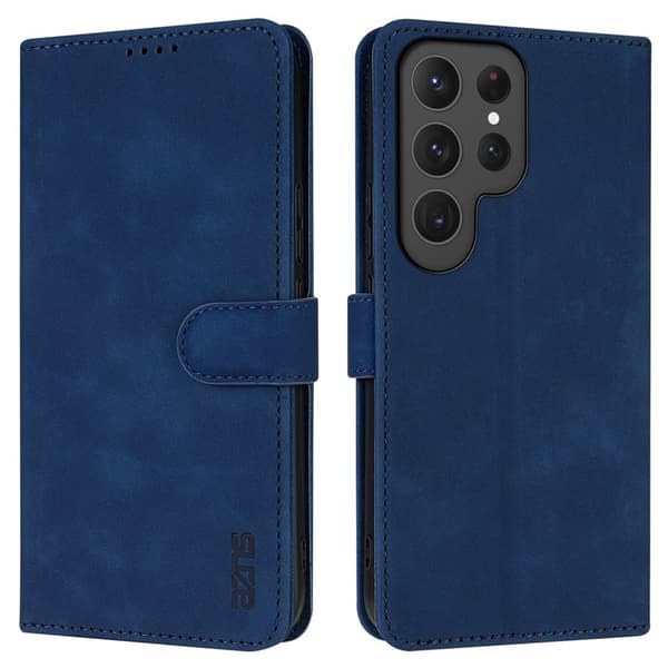 AZNS Samsung Galaxy S25 Ultra Plånboksfodral Konstläder - Blå