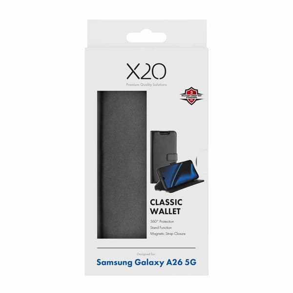 X2O Classic Wallet Plånboksfodral Samsung Galaxy A26 5G Svart