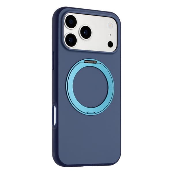 Mobilskal till iPhone 17 Pro Max MagSafe Rotary Kickstand Skin Touch - Grå Grå