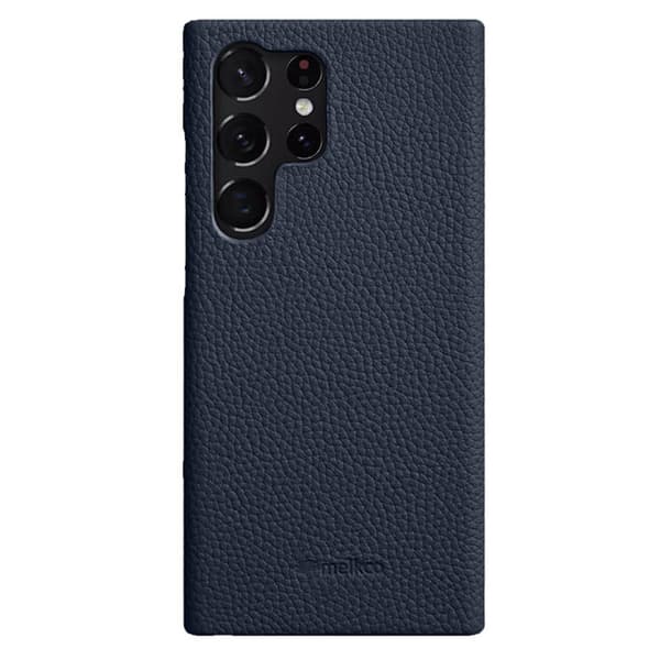 MELKCO Mobilskal för Samsung Galaxy S23 Ultra, Äkta läder, Blå