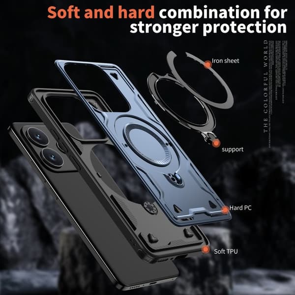 Mobilskal till Xiaomi Redmi Note 14 5G Plast Militärskydd - Blå
