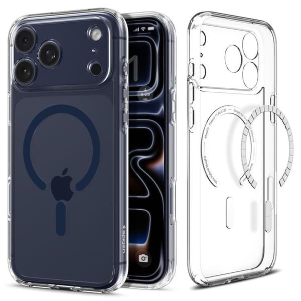 Spigen telefonetui til iPhone 17 Pro Max Ultra Hybrid Magsafe - Klar/Dybblå Blå