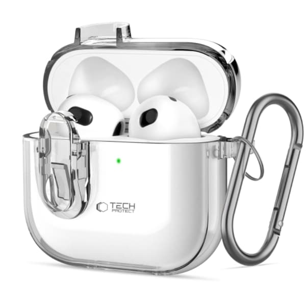 Tech-Protect Airpods 4-etui Slim Hook - klar Transparent
