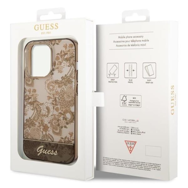 GUESS iPhone 14 Pro Max Skal Porcelain Collection - Ocher